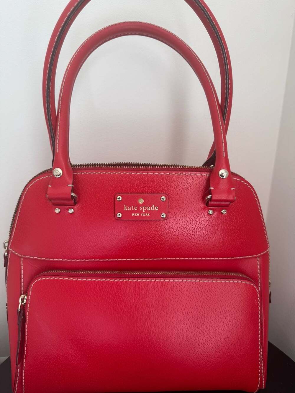 Kate Spade New York Red Leather Top Handle Satchel Bag